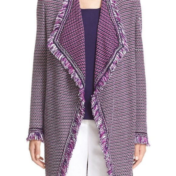 St. John Collection Purple Long Coat M - Picture 2 of 15